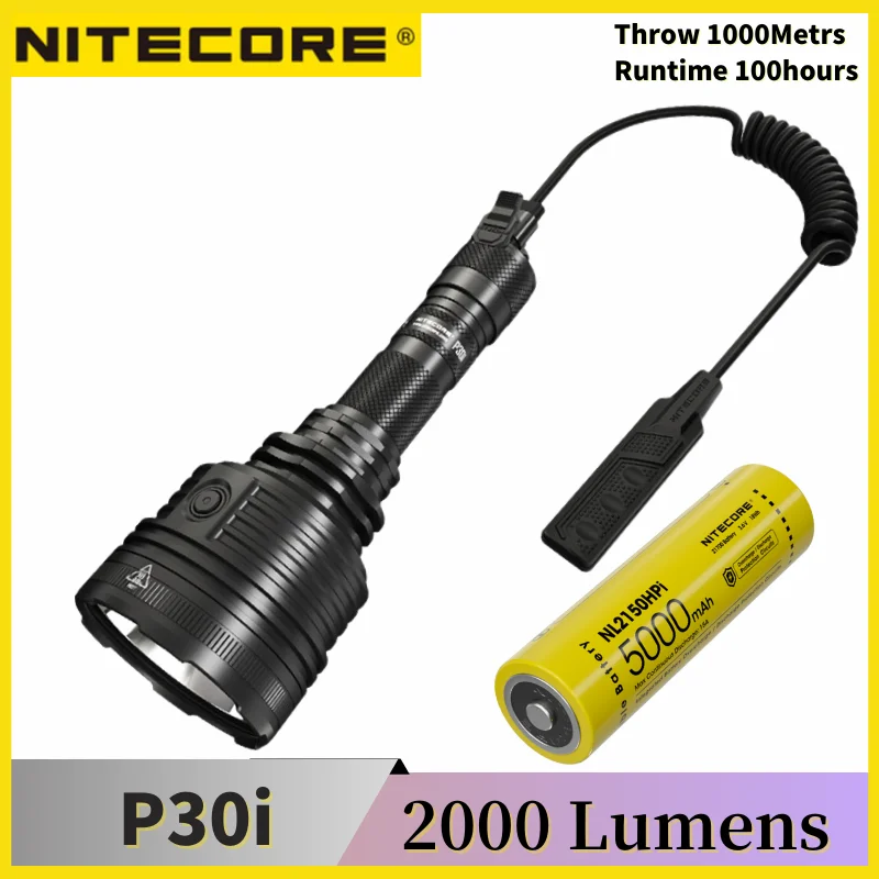 

NITECORE P30i High-Powerful Spootlight Rechargeable 2000Lumen Hunting Flashlight With 5000mAH Battey Rsw2i Remote