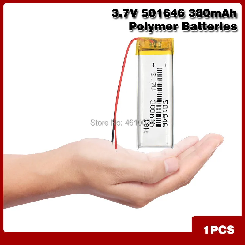 

501646 3.7V 380mAh Li-ion Battery Replacement li-ion Lipo Lithium Li-Po Polymer Rechargeable Battery For Tachograph speaker