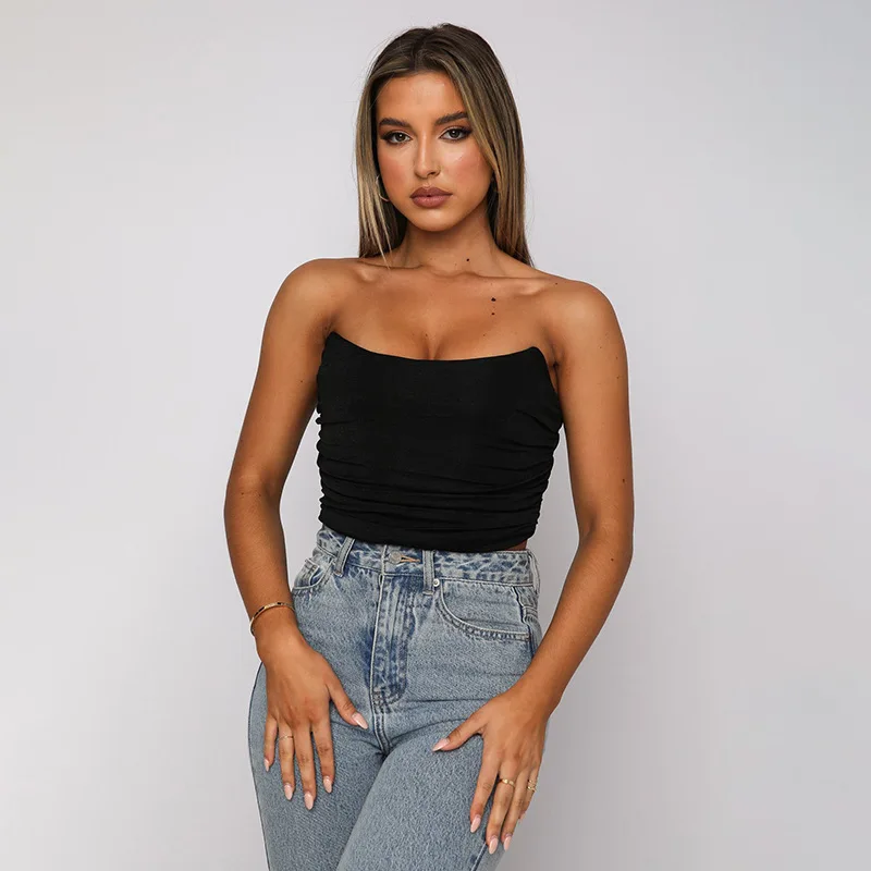 Сексуальный корсет топ шикарный модный женский без рукавов с открытыми плечами