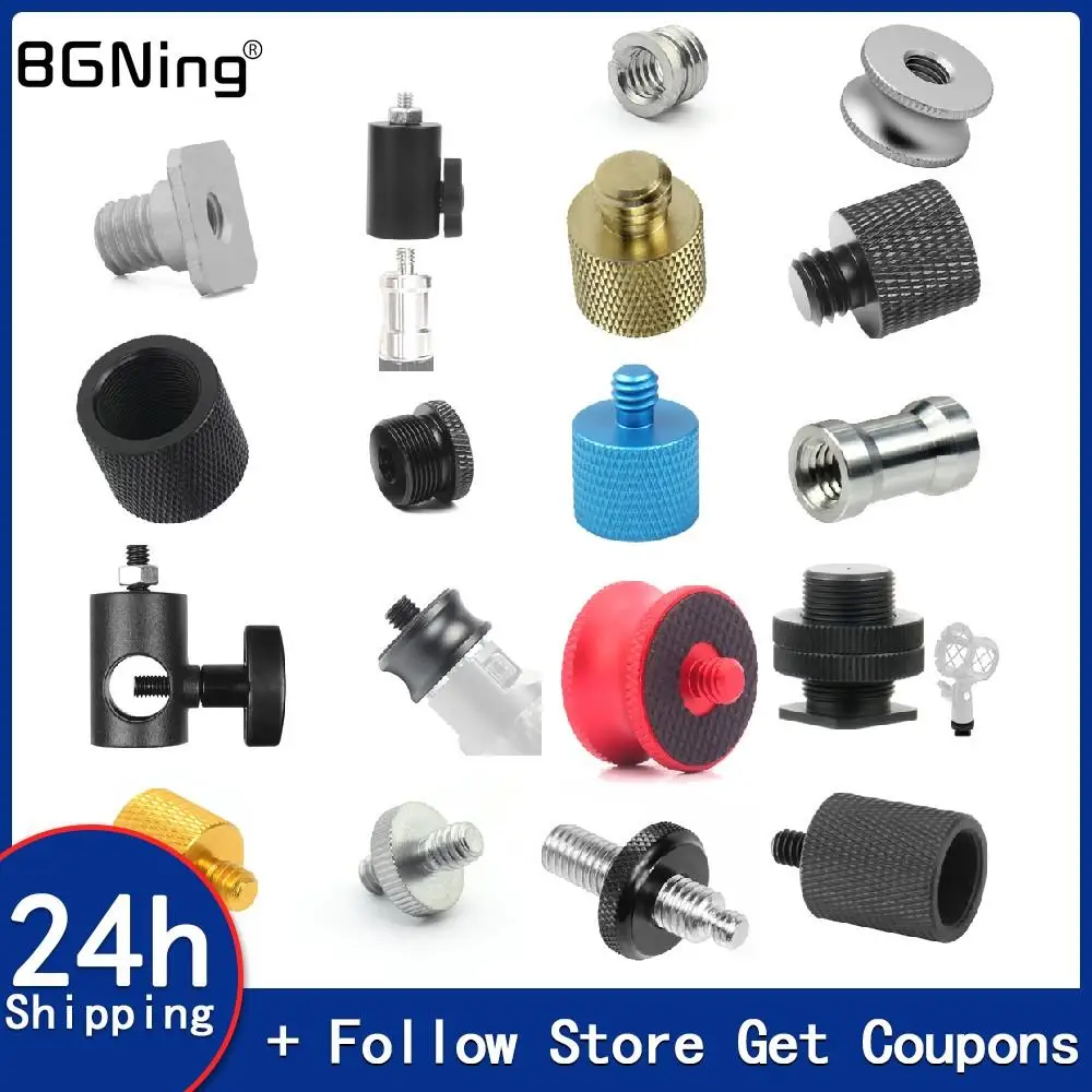 

1/4 3/8 5/8 M6 M5 M4 M10 Screw Converter Adapter Male Female for Tripod Microphone Flash Light Bracket Mount Camera Accessories
