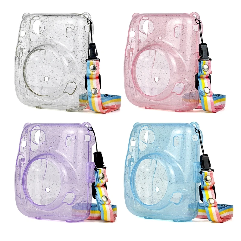 

M2EC For Mini 11 Portable Transparent Instant Camera Case Dustproof Protective Cover Practical Lightweight with Strap