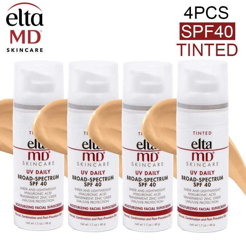 

4 шт. EltaMD Pro солнцезащитный SPF40/46 ежедневный широкого спектра Elta MD UV прозрачный тонированный UVA/UVB солнцезащитный крем для чувствительной кожи лица 48 г