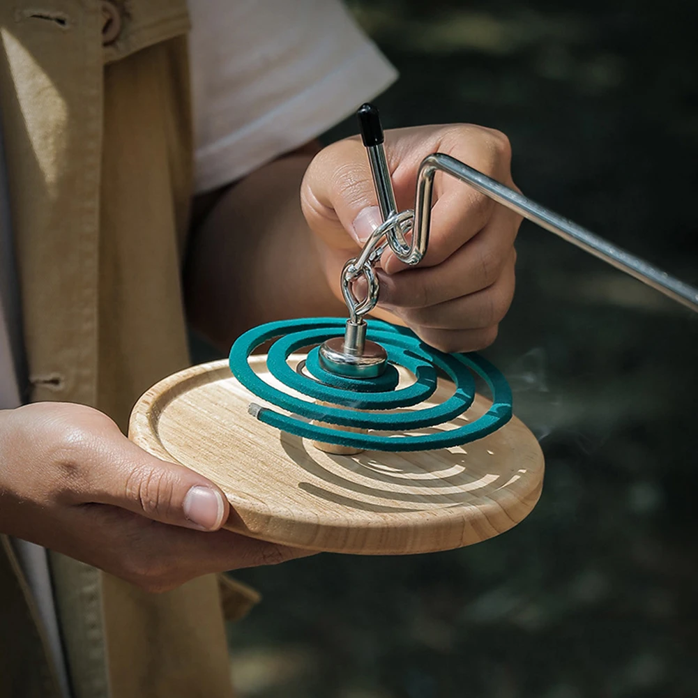 

Держатель для спирали от комаров, винтажное висячее кольцо ручной работы из массива дерева, для кемпинга, улицы, дома, сандалового дерева, по...