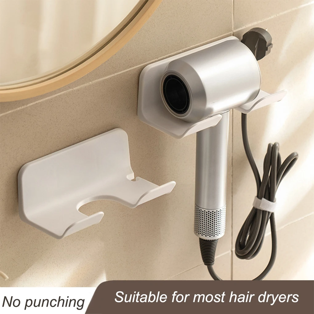 

Hair Dryer Holder Self-adhesive Plastic Wall Mounted Punch-free Organizer Rack Bedroom Shelves hair dryer storage bracket