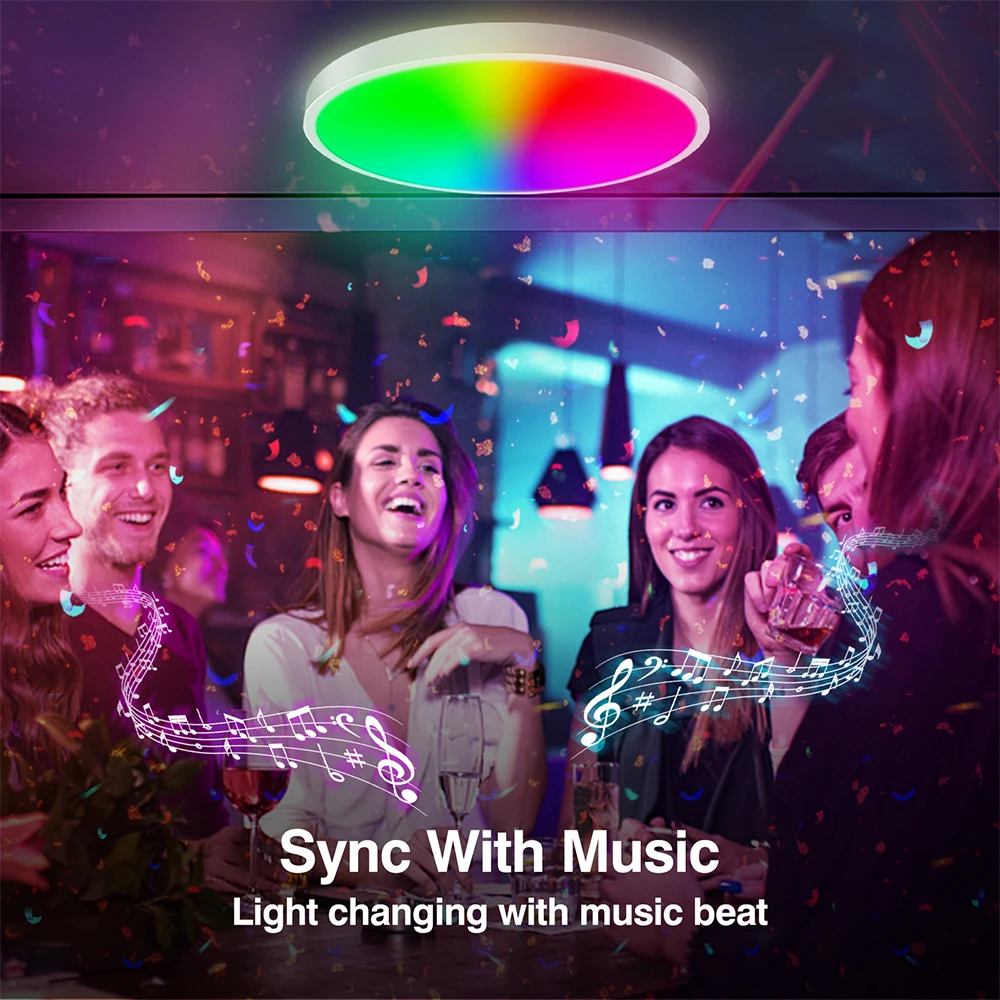Умные потолочные светильники RGB с регулируемой яркостью светодиодный потолочный
