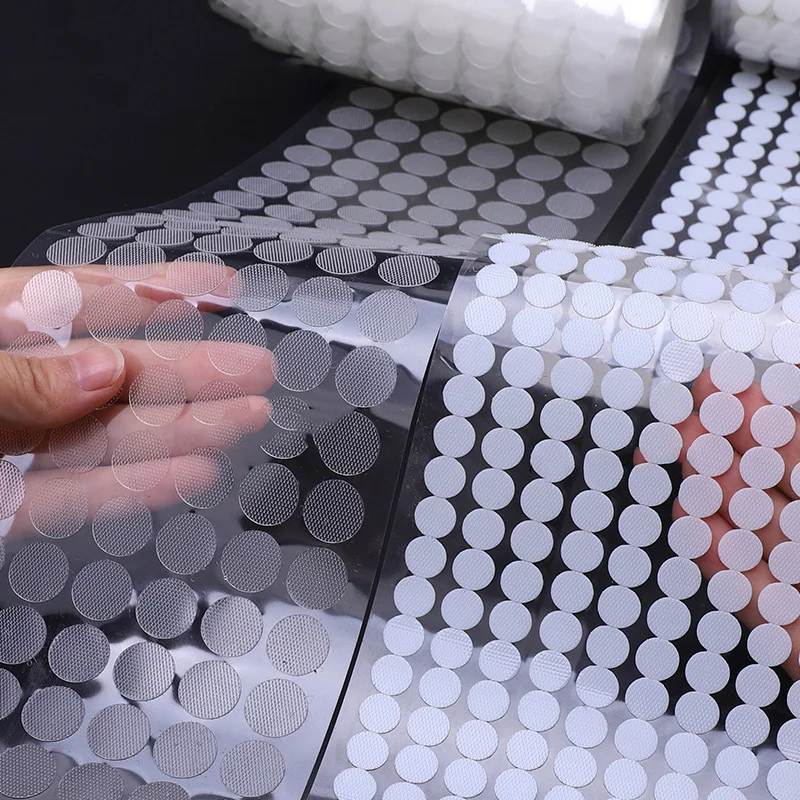 

10mm 15mm Red Green Blue Yellow Adhesive Fastener Tape Dot Hook and Loop Magic Sticker Round Strong Self Adhesive Fastener Tape