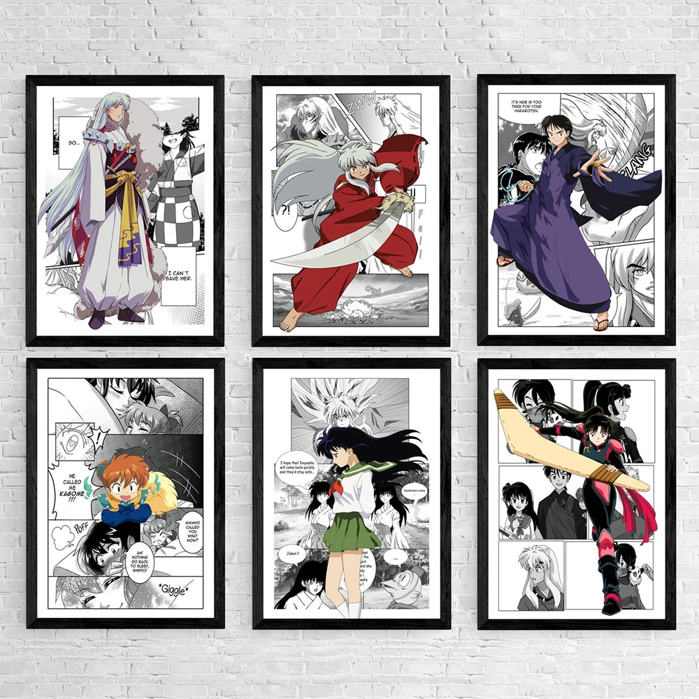 Японская аниме-фигурка Inuyasha искусство домашний декор качественная Картина на