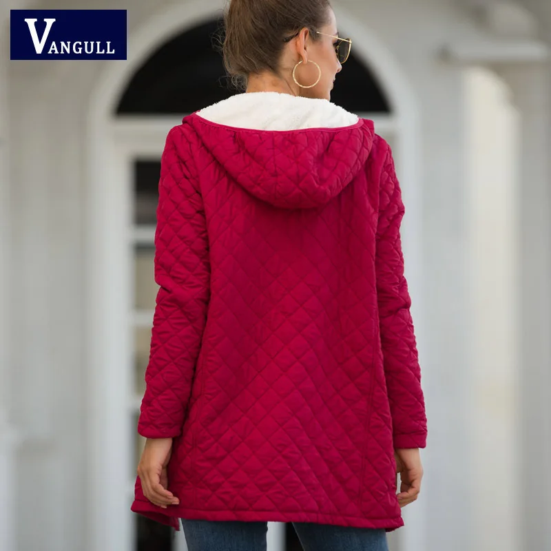 Women's Winter Hooded Lightweight Cotton Coat Tight Waist Slim Mid-Length Cotton Clothing Coat Parka