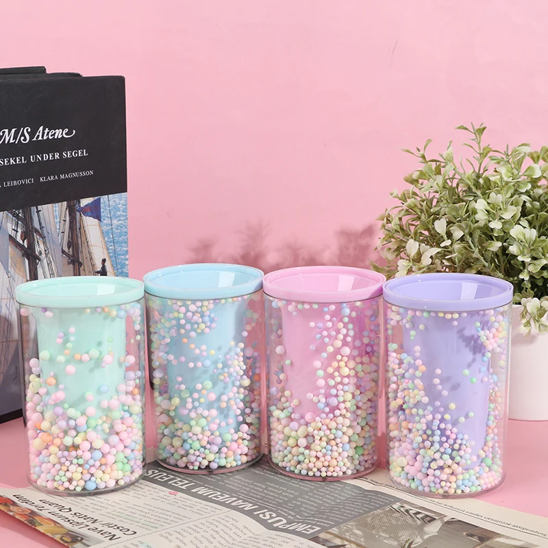 

Rounded Shape Pencil Case Cute Pink Transparent Pen Holder Large Capacity Storage Box For School Stationery Box