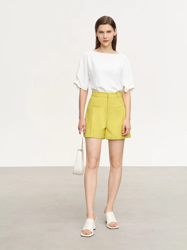 AMII Minimalism Office Lady Casual Women's Shorts 2023 Summer Solid Straight Versatile Female Pants Short Pantalones 12322108