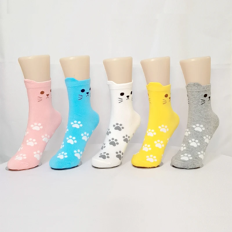 1 пара женские носки в стиле Харадзюку из чистого хлопка