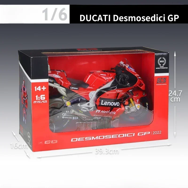 Гоночный мотоциклетный автомобиль Maisto 1/6 2022 Ducati Lenovo модель автомобиля из сплава