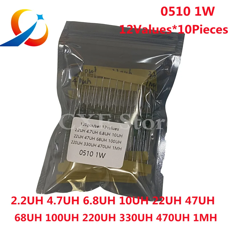 

Набор цветных кольцевых индукторов 120 1 Вт, 0510-1 мкГн