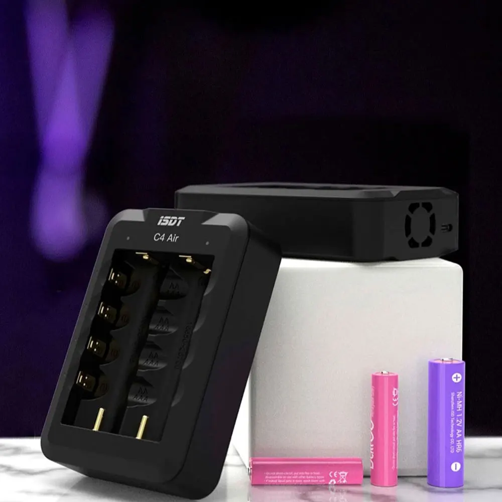

Интеллектуальное зарядное устройство ISDT C4 Air 4A, 6 слотов, USB Type-C вход, с подключением к приложению, для литий-ионных аккумуляторов AA AAA RC