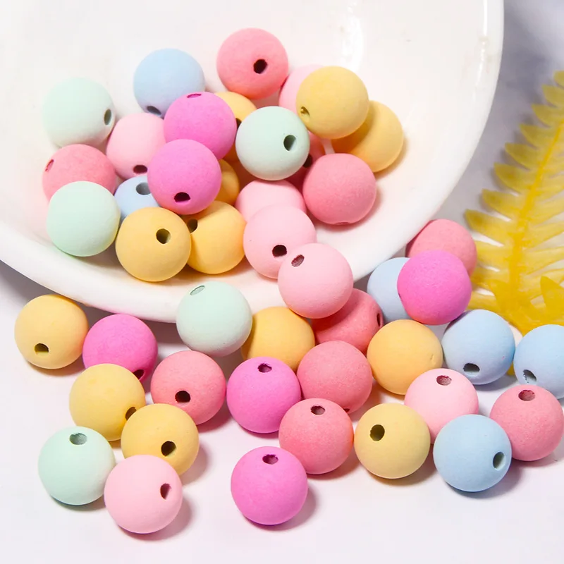 

100pcs 8mm Macaron color Acrylic beads for DIY Handmade Jewelry Making Accessories round heart star shaps