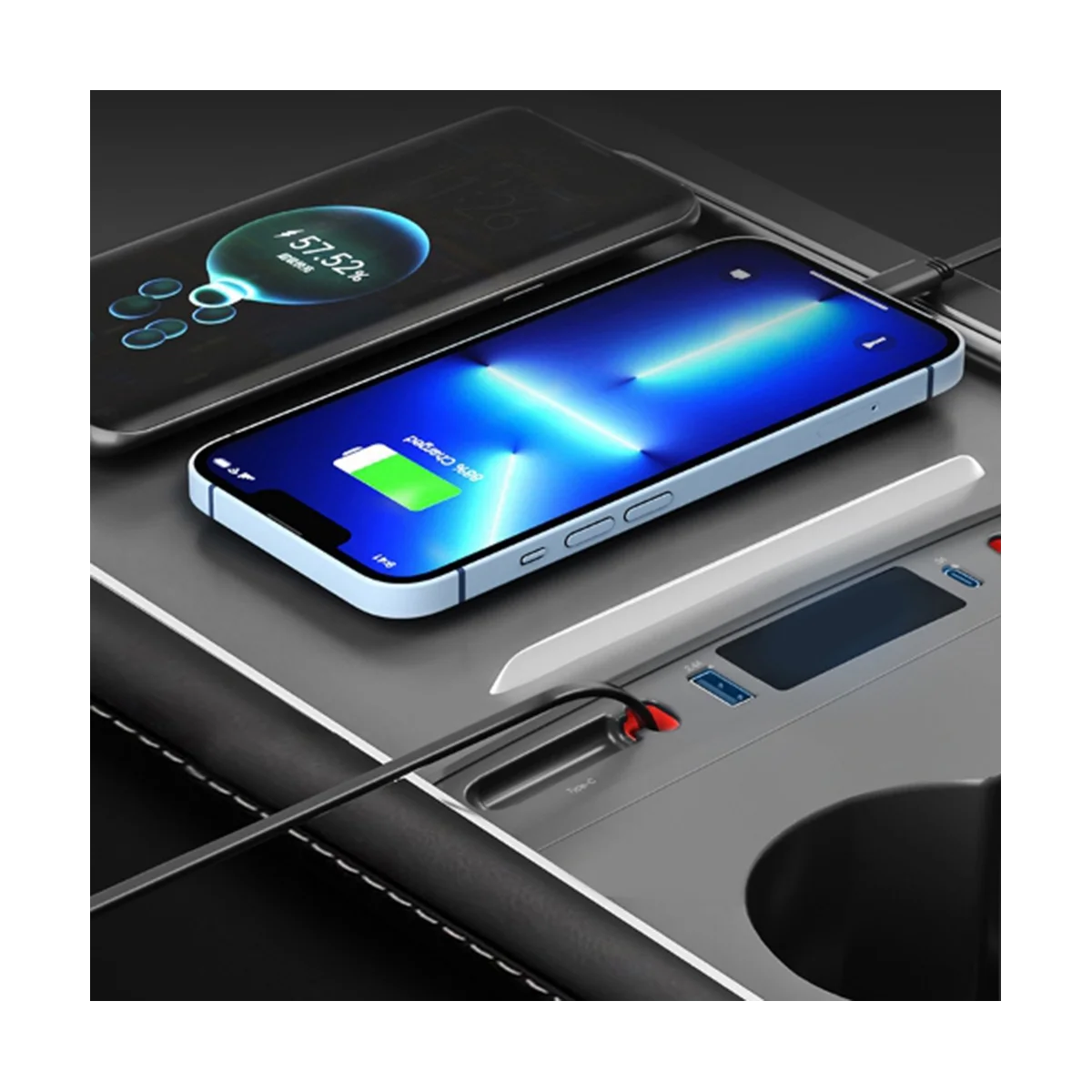 USB-Док-станция телескопическая для Tesla Model 3 Y 2021-2023 18 Вт