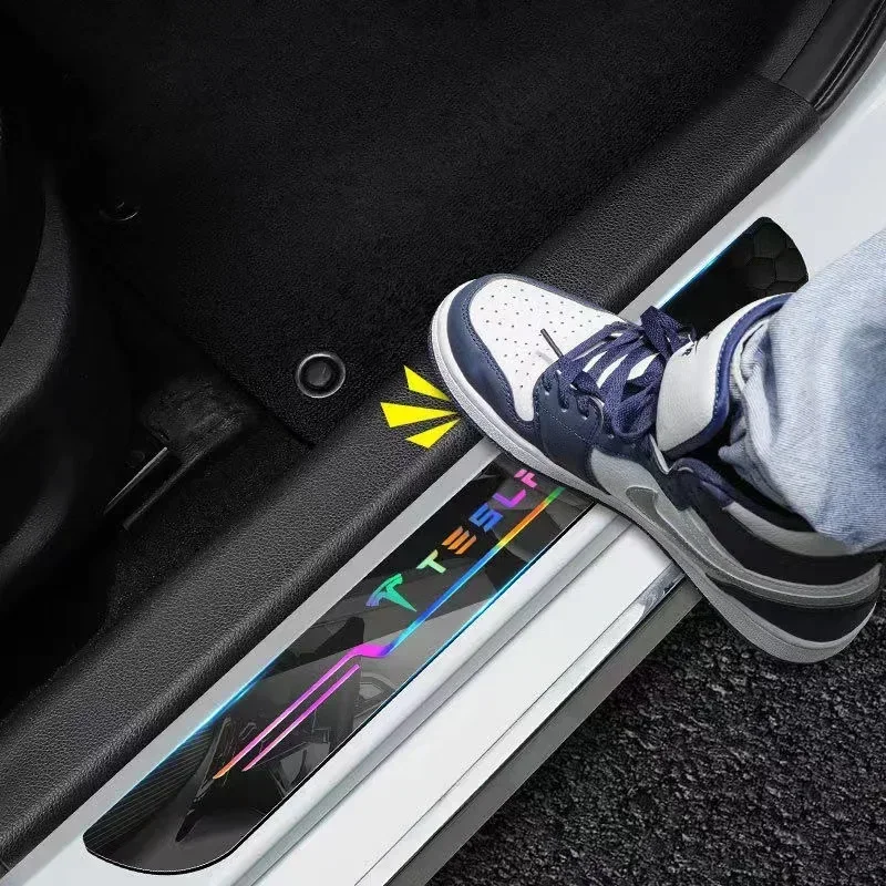 4 шт. подходит для Tesla Mode3 ModeY S X защитная полоса порога автомобиля украшение педали