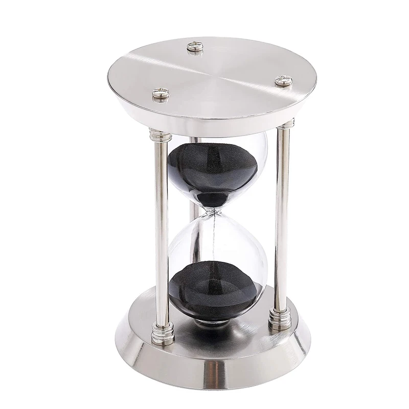 

Three-pillar Metal Hourglass 15 Minutes Sand Timer 3 Colors Sand Watch for Home Office Desk Decorations