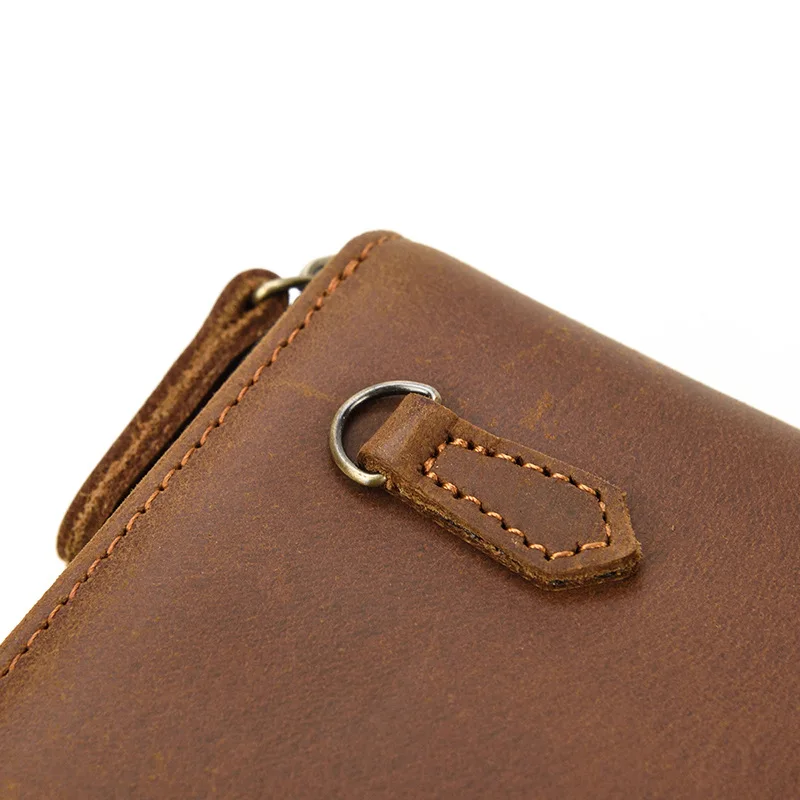 Men's Leather Long Wallet Card Holders For Men Luxury Brand Bag Coin Purses Double Zipper High Capacity Wallet Men Clutch Bag