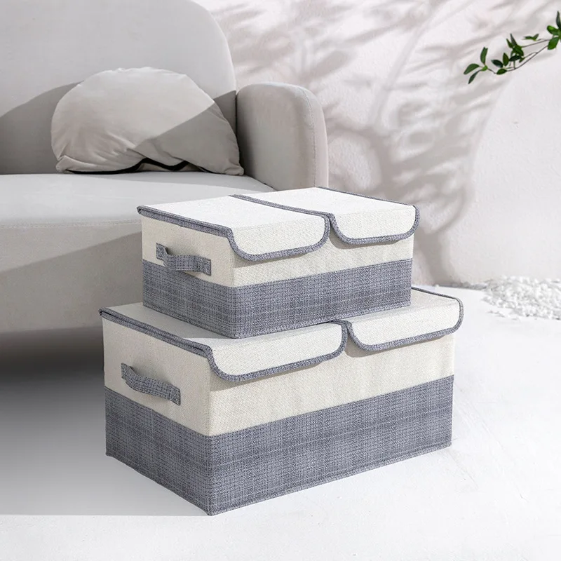 

New clothing storage box foldable fabric double cover sorting box dustproof storage box household storage box