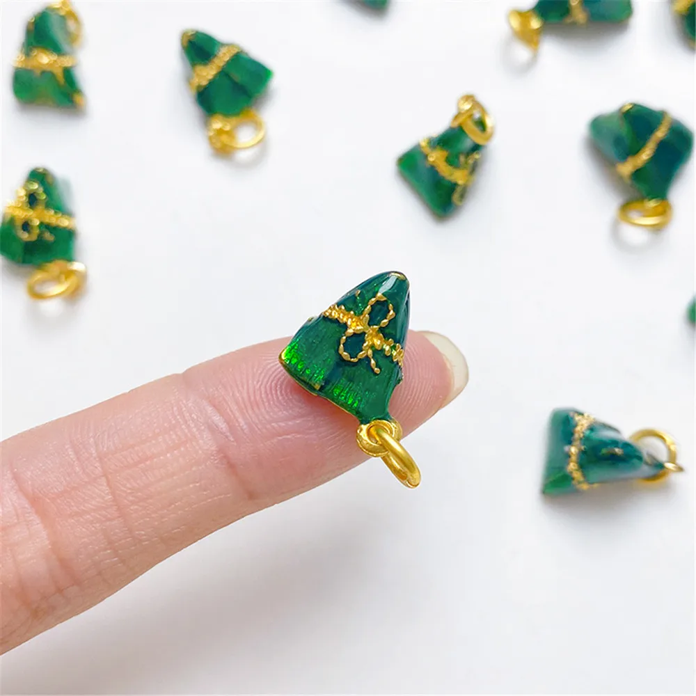 

1pcs Ancient oil dripping color preserving crystal Zongzi pendant diy hand woven bracelet necklace jewelry material