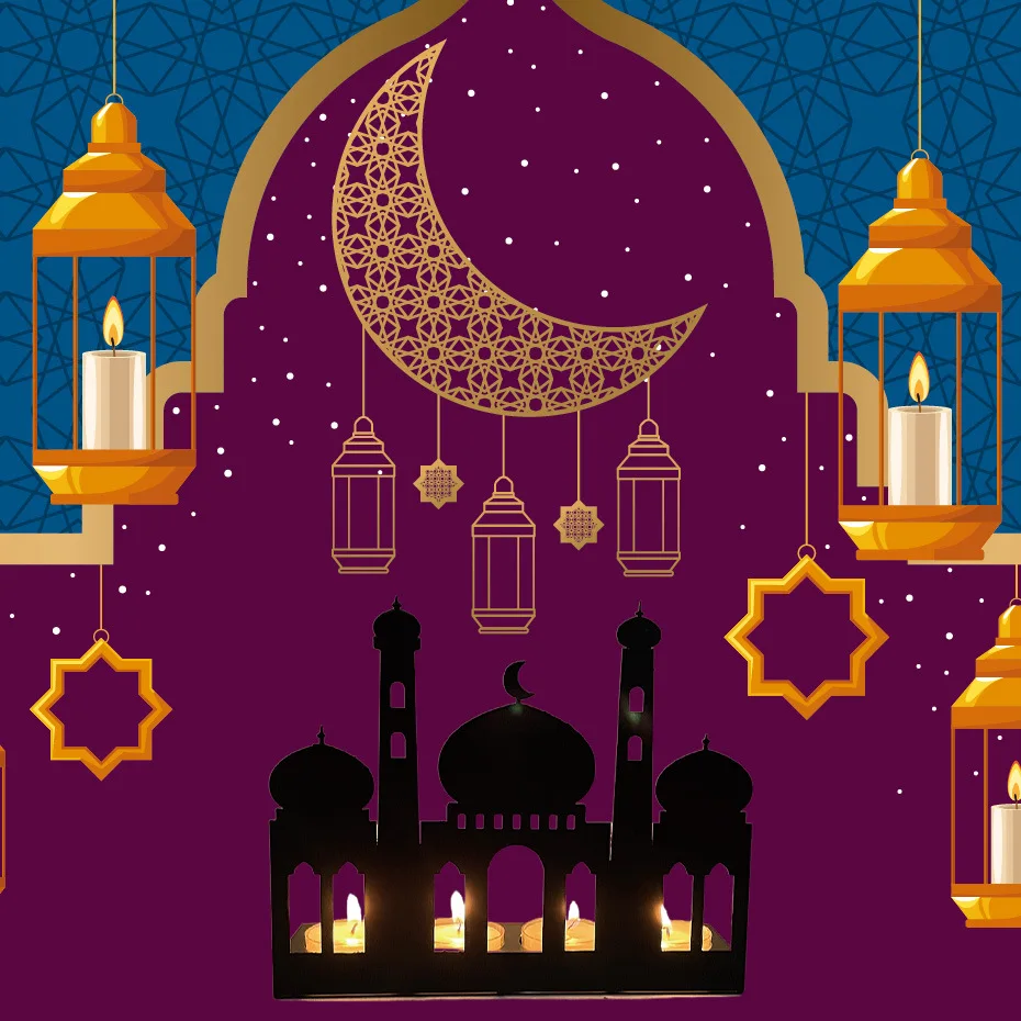 

Железный Складной подсвечник в виде замка, моделирующая лампа EID MUBARAK, праздничное украшение, украшения ручной работы