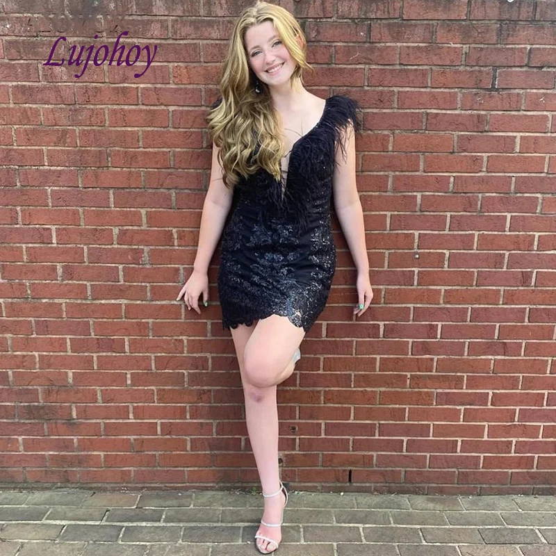 

Сексуальное черное кружевное короткое коктейльное платье для вечевечерние НКИ маленькой девушки женское платье для выпускного вечера