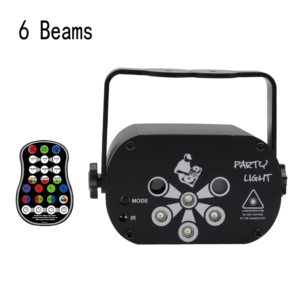 

Новый праздничный светильник со звуковым управлением, сценическое освещение, освещение с эффектом диджея, диско, лазерный проектор, свадеб...