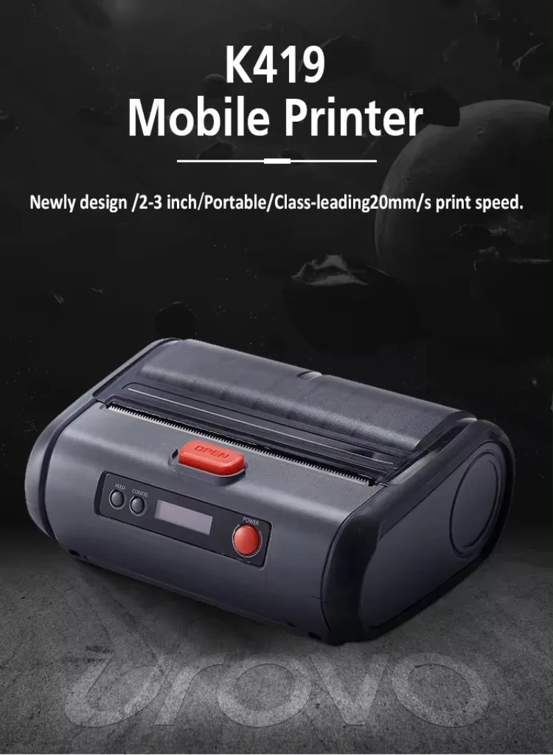 K419 горячие продажи поставки 56 мм ширина печати BT термочековый принтер Smart mobile bill