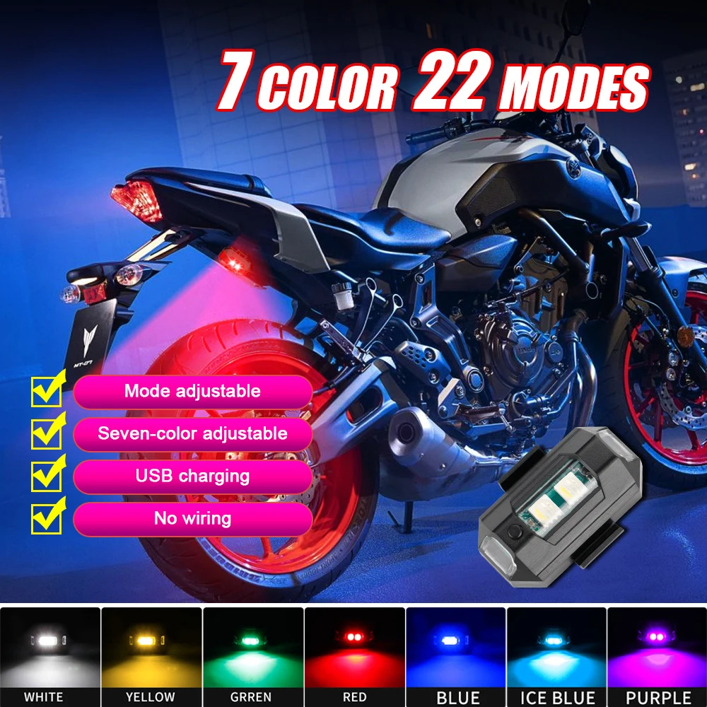 

1/2/4pcs Car Drone Light RC LED Flash strober Light USB for Car Motorcycle Skateboard Various Places Warning Lights
