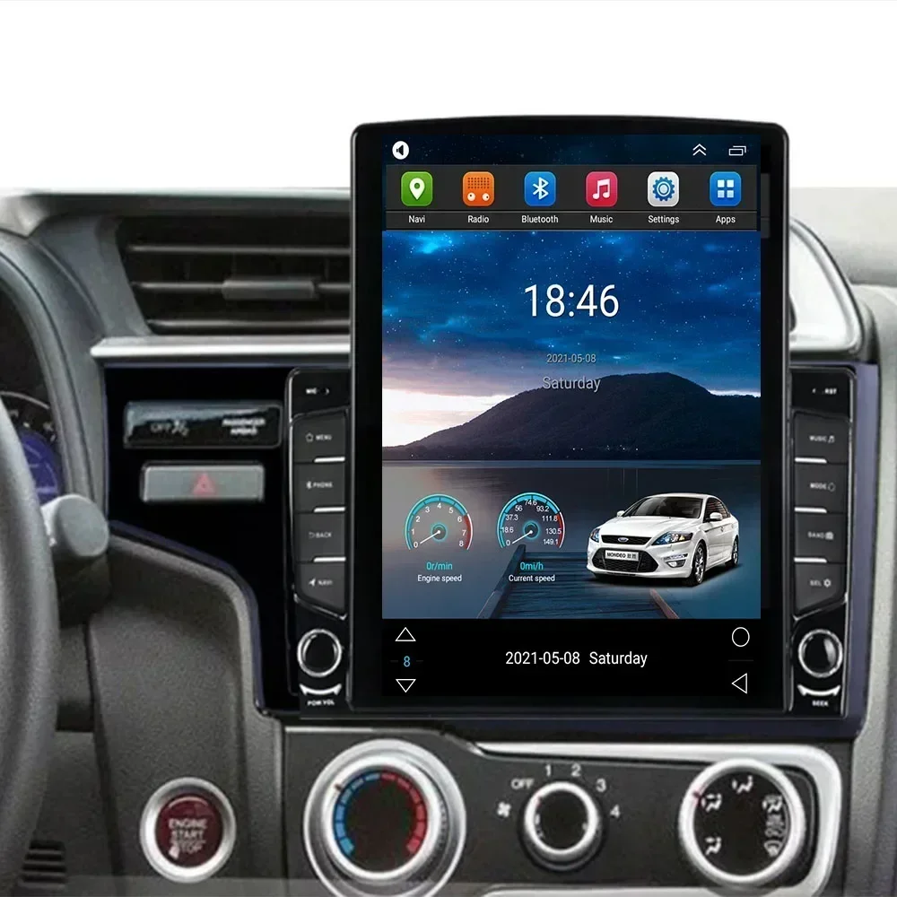 For Tesla Style 2 Din Android 13 Car Radio Honda Fit 2013-2015 Multimedia Video Player GPS Stereo Carplay DSP RDS Camera
