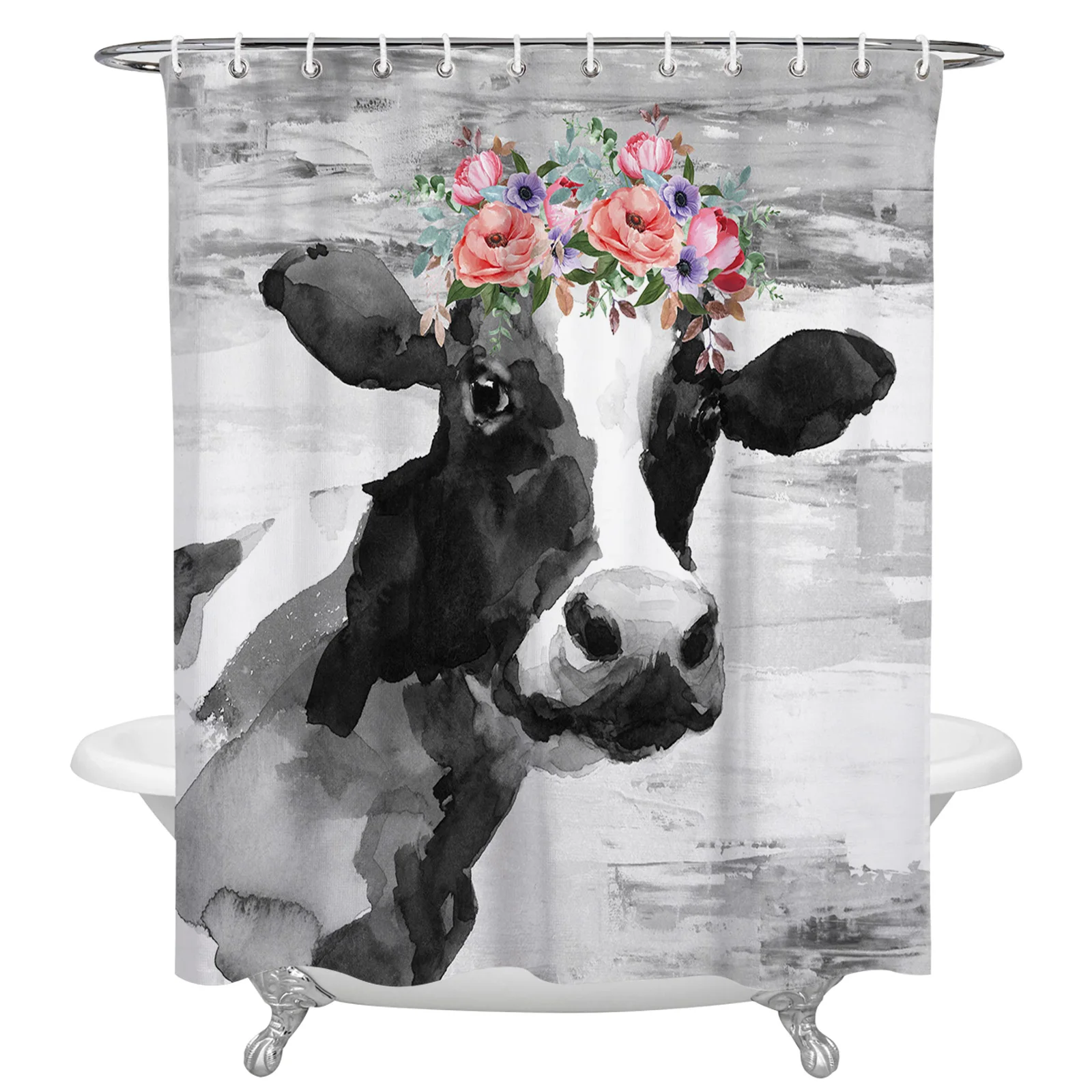 

Водонепроницаемая занавеска для ванной с изображением животных, коров