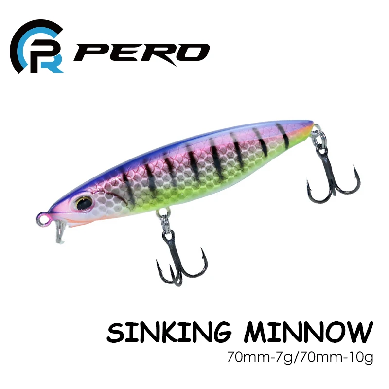 

PERO Sinking Trout Lure 70mm 7g/10g Bass Fishing Stream Trout Area Pike Perch Artificial Hard Bait Minnow Suspension Jerkbait