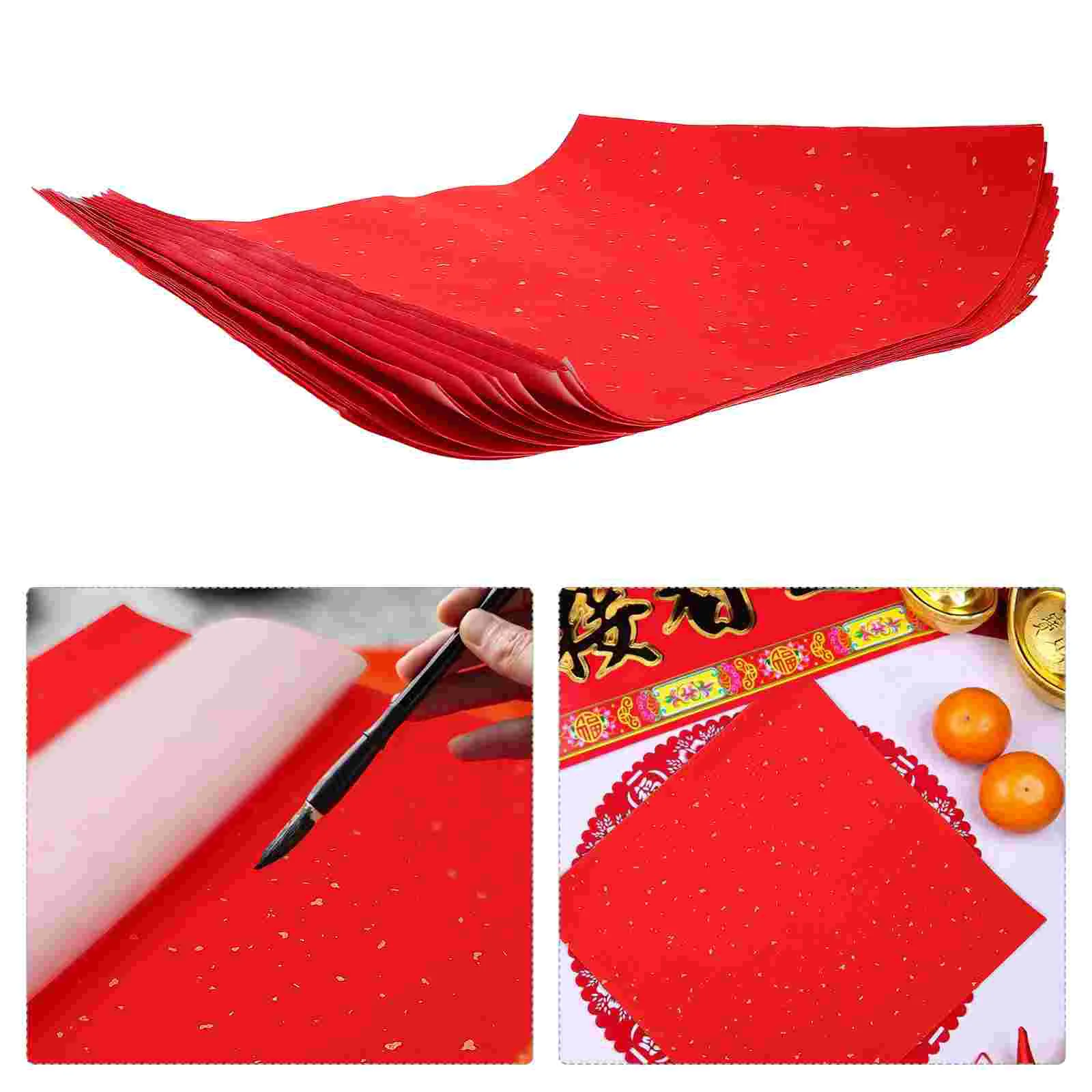 

Fu Character Paper Blank Xuan Paper Red Rice Paper Wan Red Fu Character Square Couplet Paper Party Supplies