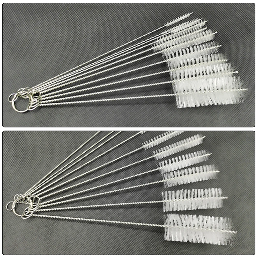 10 шт. многоразовые щетки для чистки бутылок с ручкой из нержавеющей стали набор