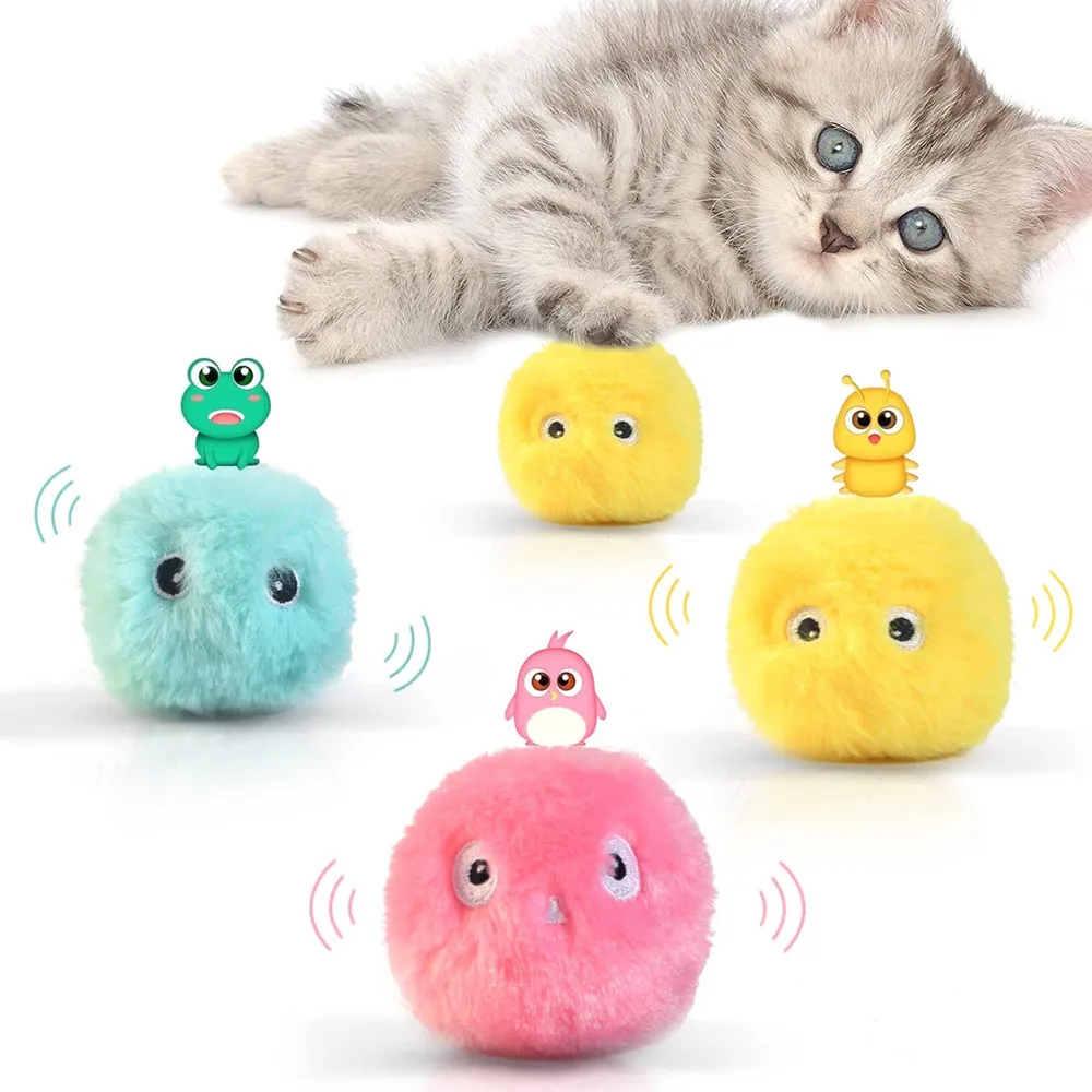 

Умный плюшевый пищалый мяч для кошек, реалистичные игрушки для упражнений для котят