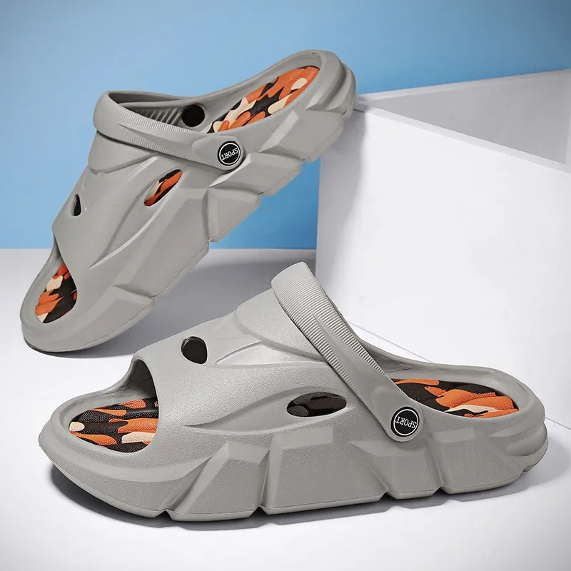 Сандалии мужские летние на очень толстой подошве мягкие повседневные сланцы Эва