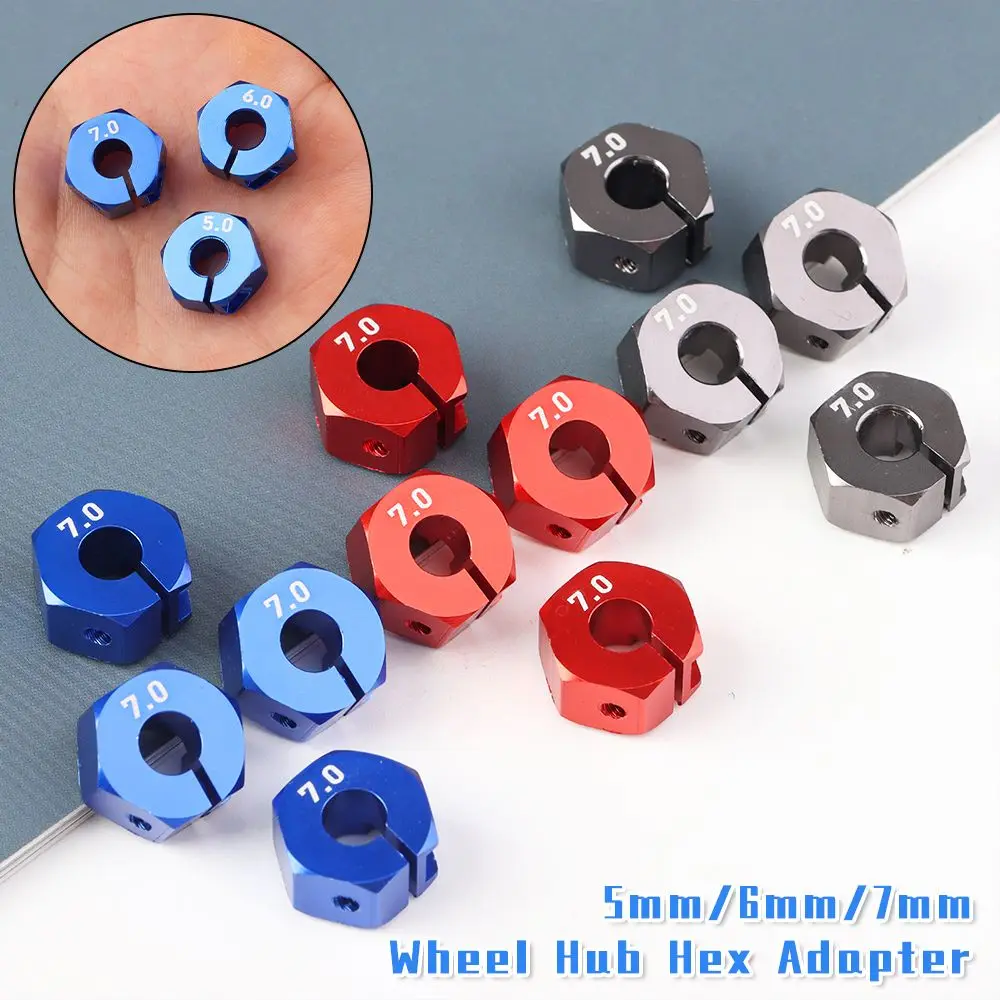 

4Pcs HSP HPI For RC Car Aluminum Crawler Trucks 5/6/7mm Wheel Hex With Pins Screws Hub Hex Adapter 12mm Drive Hubs