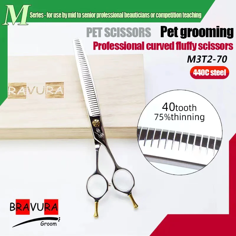 

Pet 7-дюймовые изогнутые пушистые ножницы M3T2-70