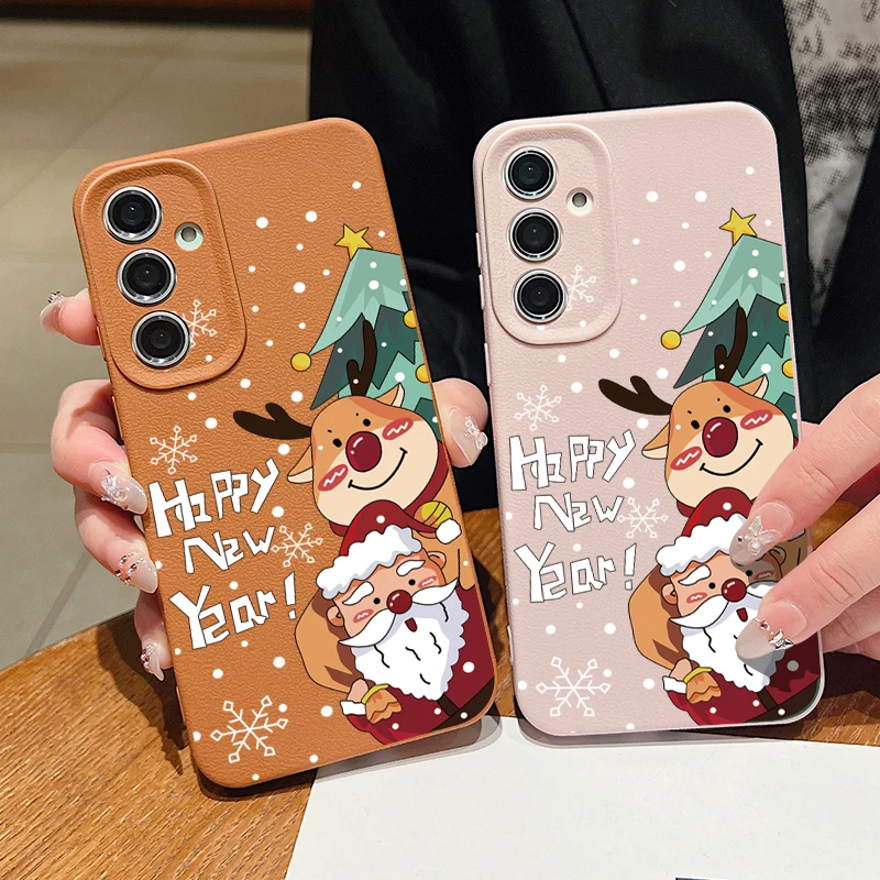 Рождественский чехол для Samsung Galaxy A55 A54 A35 A25 A15 A16 A52 A53 A14 A34 5G S20 FE S21 S22 S23 S24 Ultra Capa С