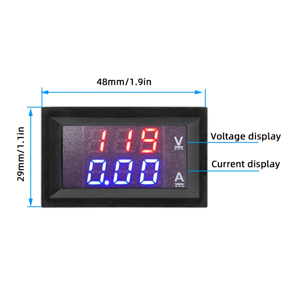 0.28'' LED 6-120V 10A 50A 100A Digital Voltmeter Ammeter Car Motocycle Voltage Current Meter Volt Detector Tester Monitor Panel |