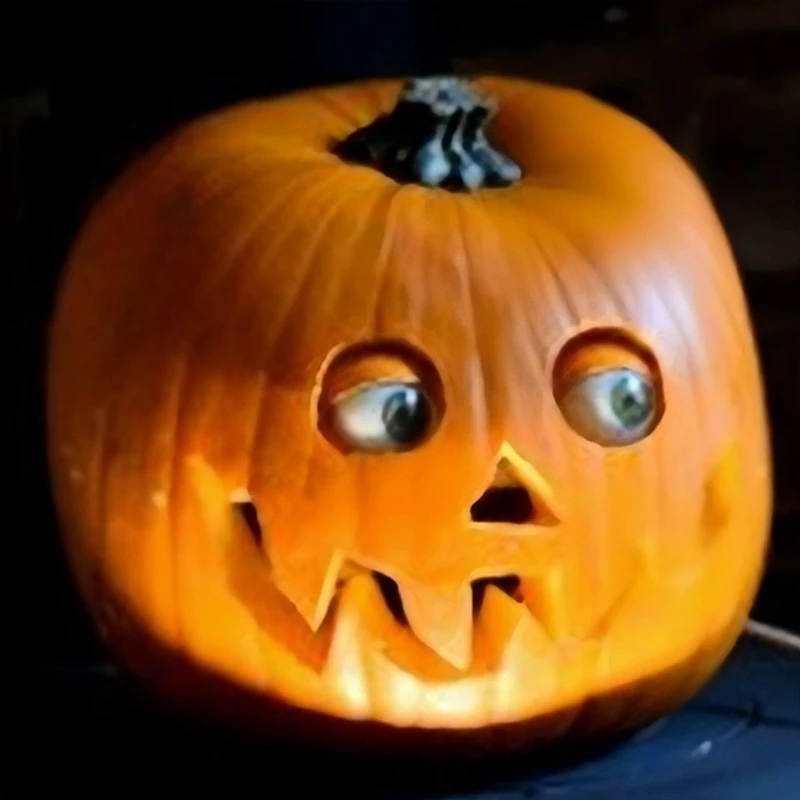 

Scary Halloween Pumpkin With Moving Eyes, Pumpkin Decorations,Halloween Artificial Pumpkins Decoration A Durable