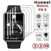 10pcs 9d curved soft protective glass for huawei watch fit 2 full screen protector film hauwei huawey fit2 smartband accessories