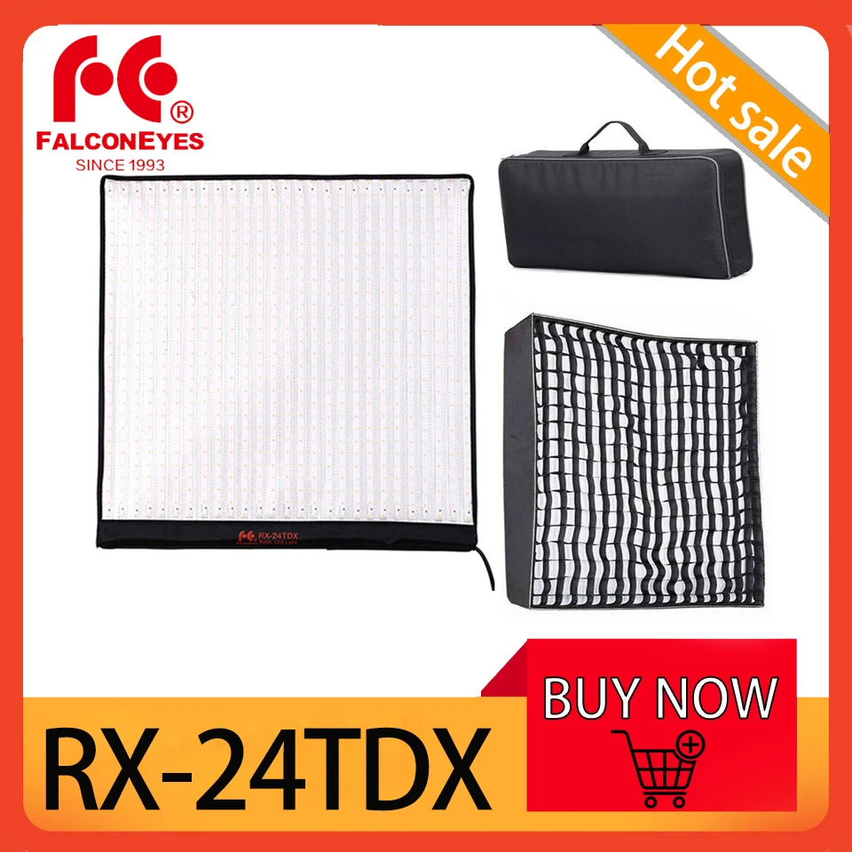

Falcon Eyes RX-24TDX 150W Photography Bi-Color Flexible LED Video Light with Honeycomb Grid Softbox for Studio/Movie/Interview
