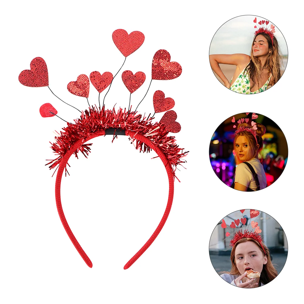 

Heart Headband Head Day Valentine Hair S Party Red Shaped Hoops Love Band Cupid Accessories Valentines Wedding Headwear Costume