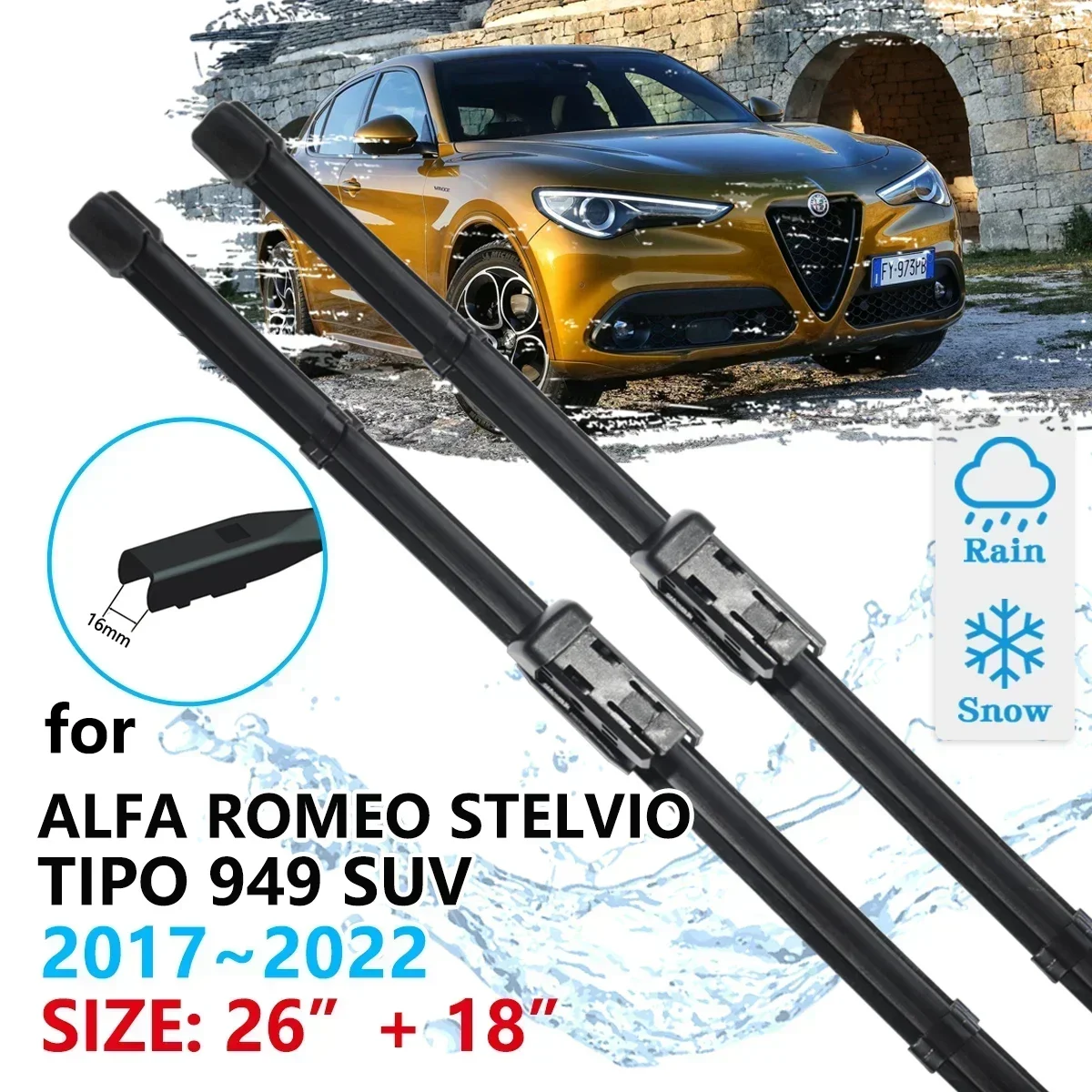 Для Alfa Romeo Stelvio 2017 ~ 2022 Tipo 949 SUV лобовое стекло аксессуары для окон 2018 2019 2020