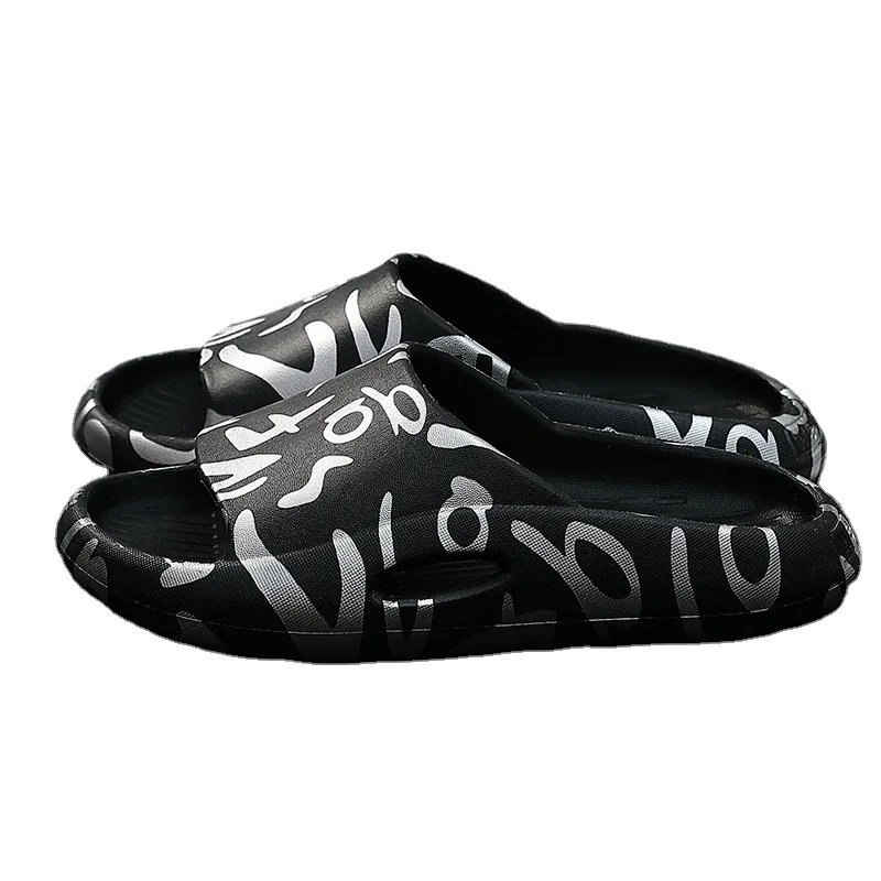 

Summer Women Men's Slippers Flip Flops Sandals Graffiti Anti-slip Thick Platform Beach Slides Couple Shoes Free Shipping Shoes