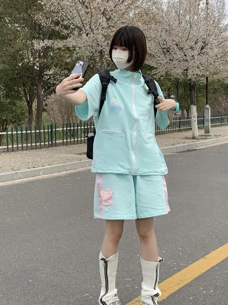 Sweet Kawaill комплект топ+шорты женский полиэстер