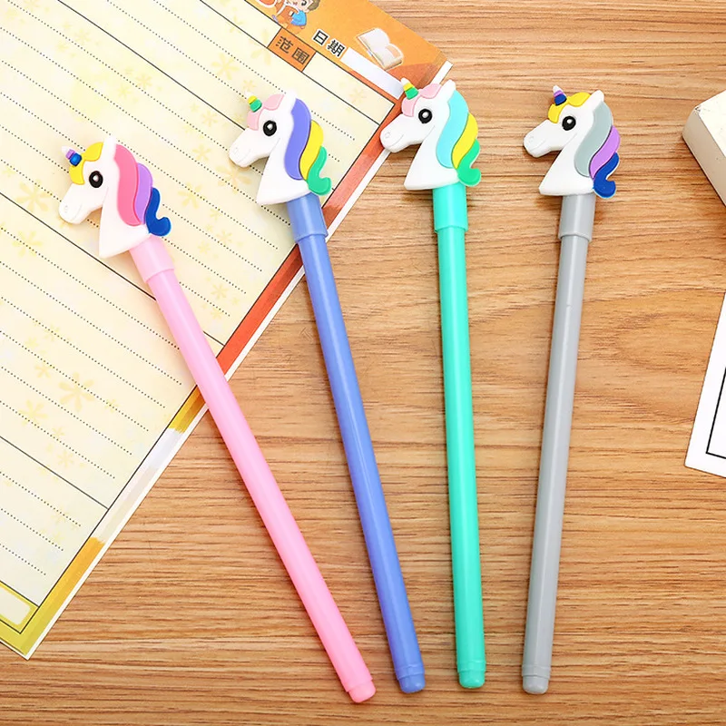

1pc Cute Unicorn Gel Pen Kawaii Stationery Cartoon Student Ink Pen Black 0.5mm Pen Escolar Papelaria Neutral Pen School Supplies