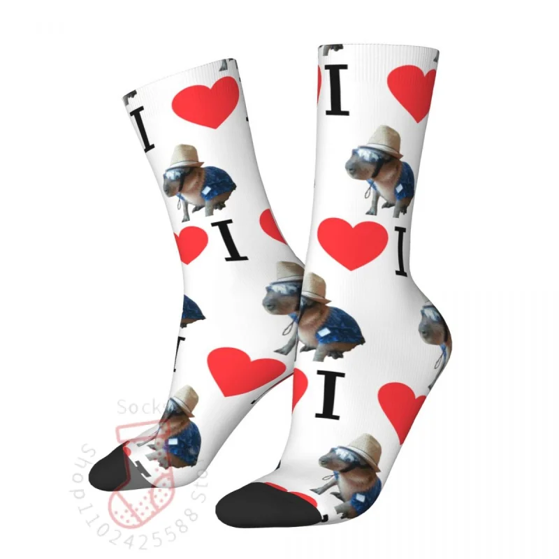 

Happy Funny Men's Socks Crazy Funny Animals Capybara Sock I Heart Capybaras Sport Women Sock All Year Long